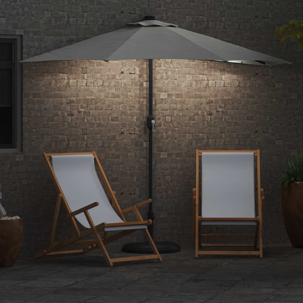 Sodo skėtis Smėlio 294 x 150 x 224 cm Poliesteris ir plienas
