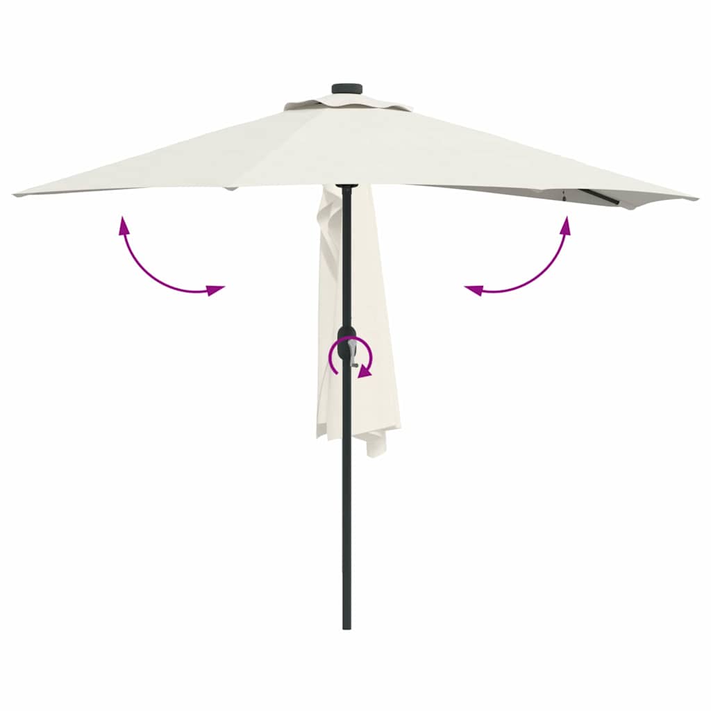 Sodo skėtis Smėlio 294 x 150 x 224 cm Poliesteris ir plienas