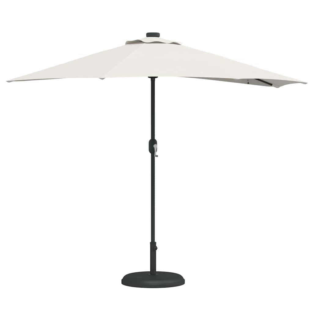 Sodo skėtis Smėlio 294 x 150 x 224 cm Poliesteris ir plienas