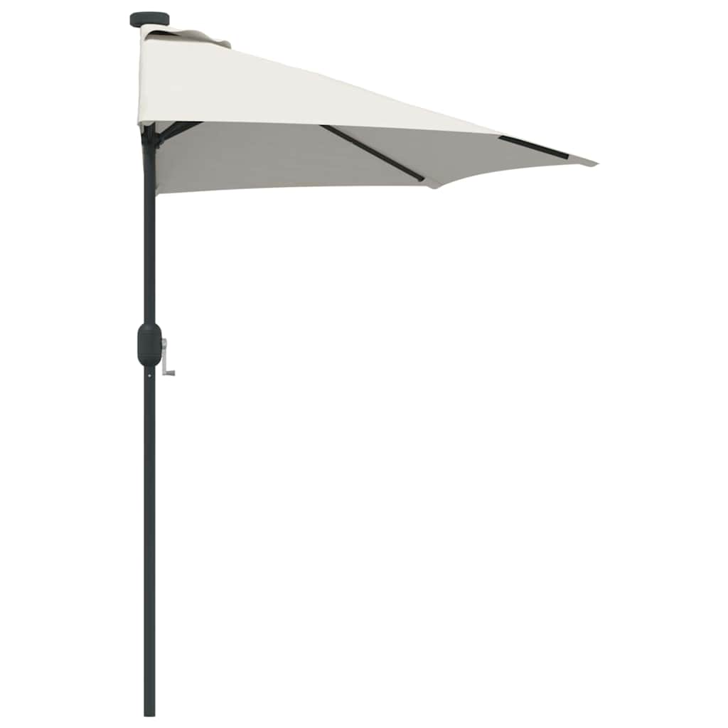 Sodo skėtis Smėlio 294 x 150 x 224 cm Poliesteris ir plienas