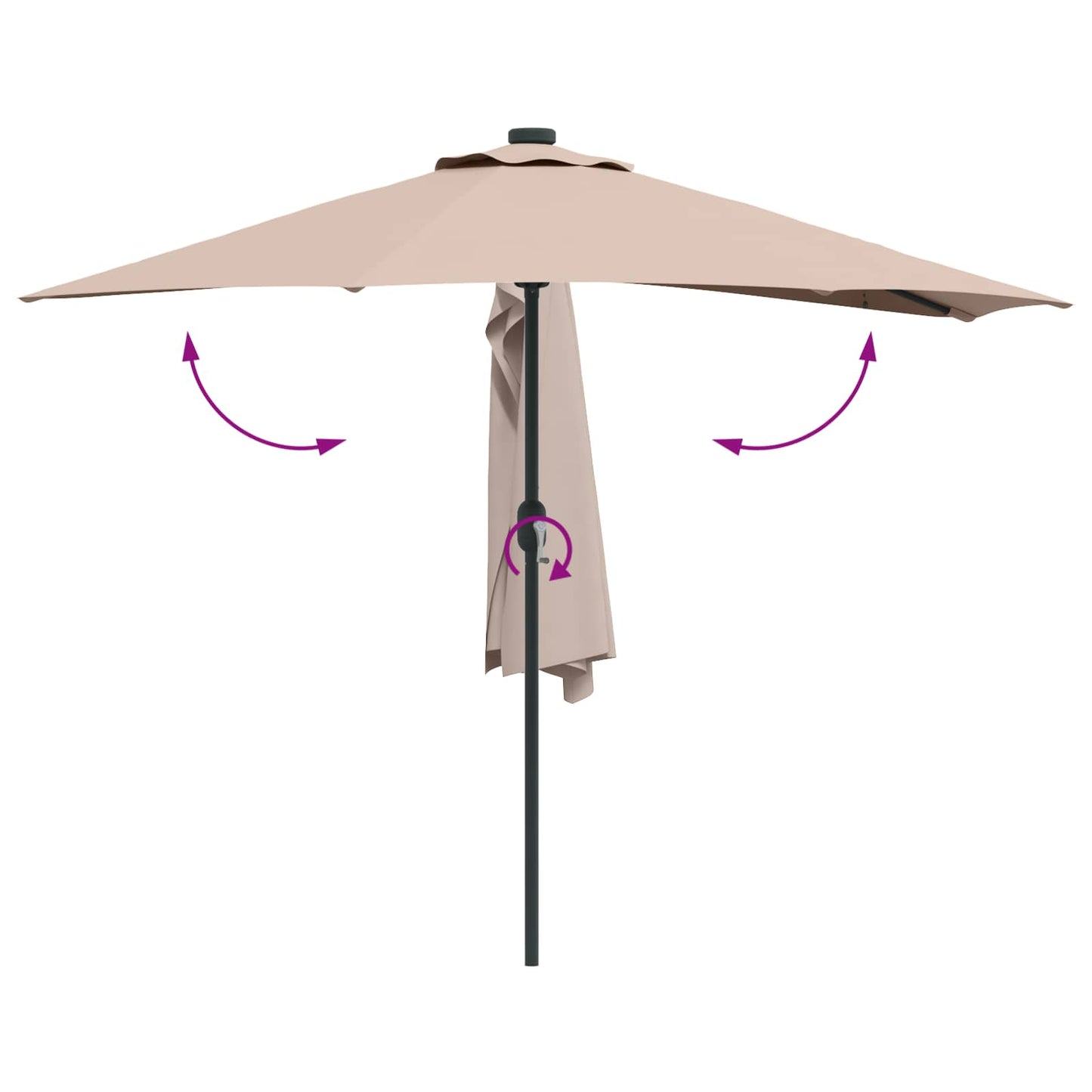 Sodo skėtis Taupe 294 x 150 x 224 cm Poliesteris ir plienas