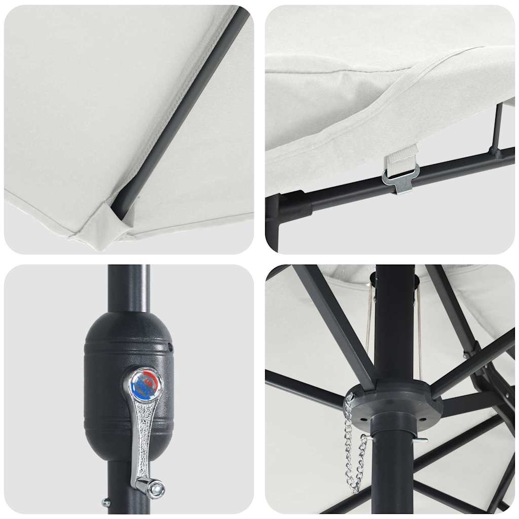 Sodo skėtis Smėlio 385 x 209 x 244 cm audinys