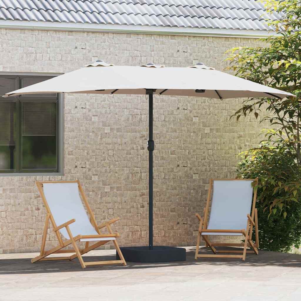 Sodo skėtis Smėlio 385 x 209 x 244 cm Poliesteris ir plienas