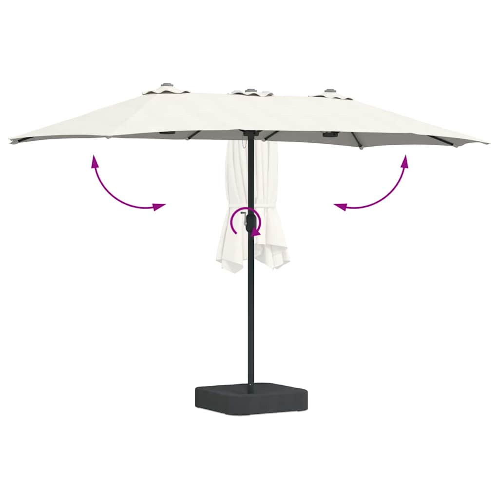 Sodo skėtis Smėlio 385 x 209 x 244 cm Poliesteris ir plienas