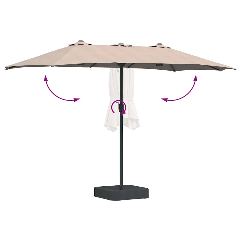 Sodo skėtis Taupe 385 x 209 x 244 cm Poliesteris ir plienas