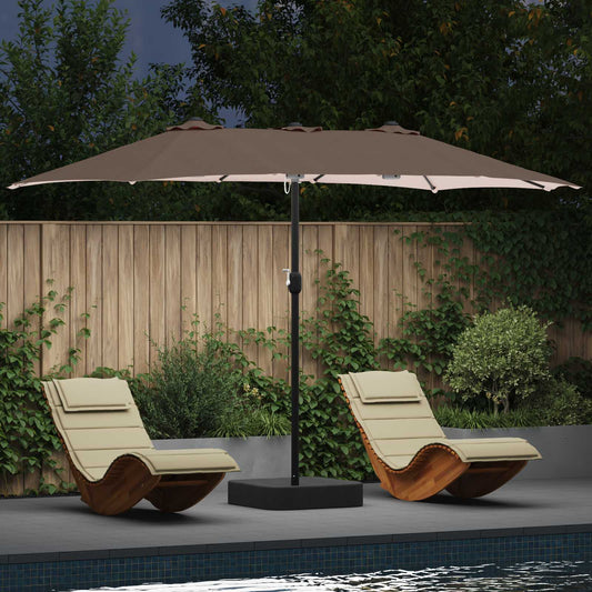 Sodo skėtis Taupe 385 x 209 x 244 cm audinys
