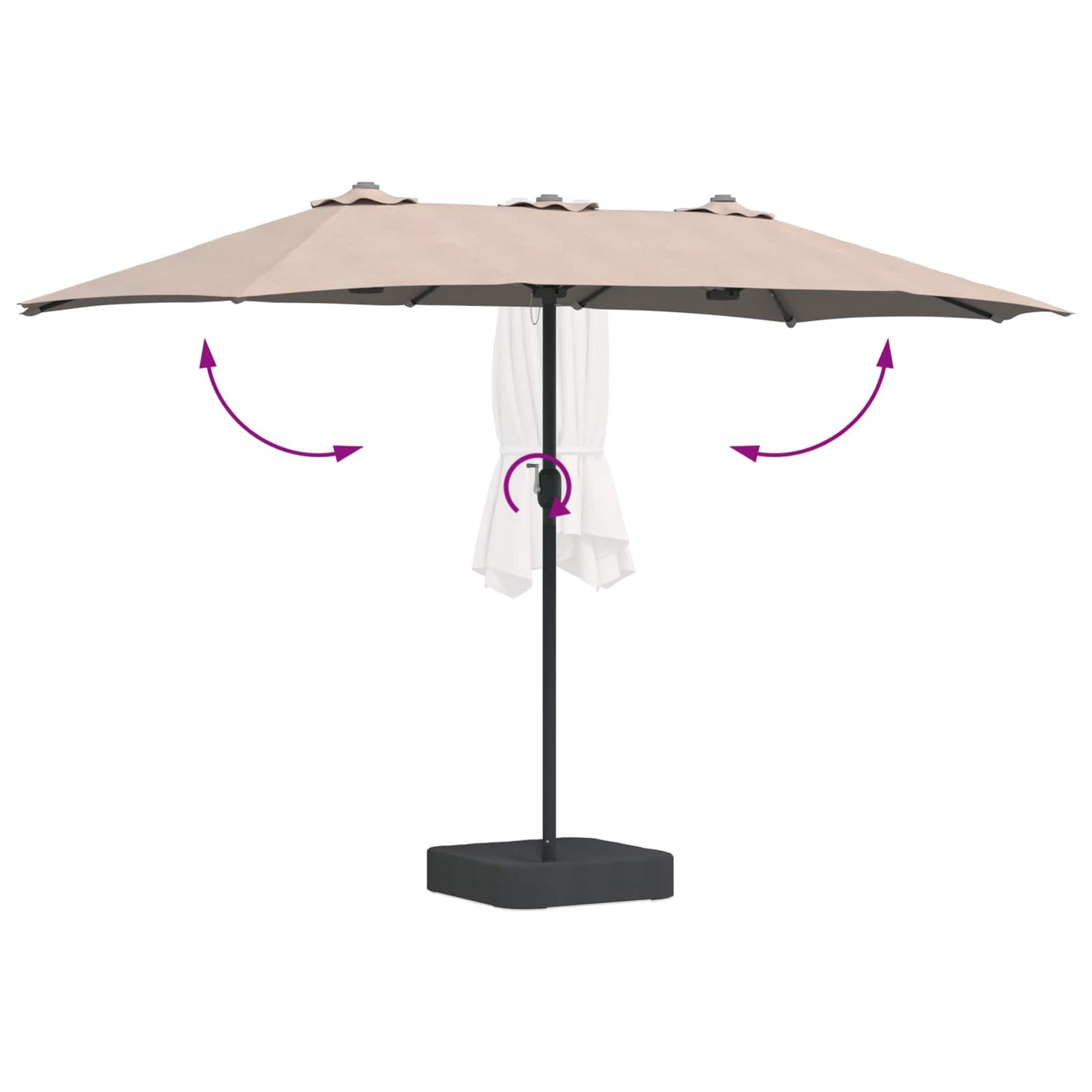 Sodo skėtis Taupe 385 x 209 x 244 cm audinys