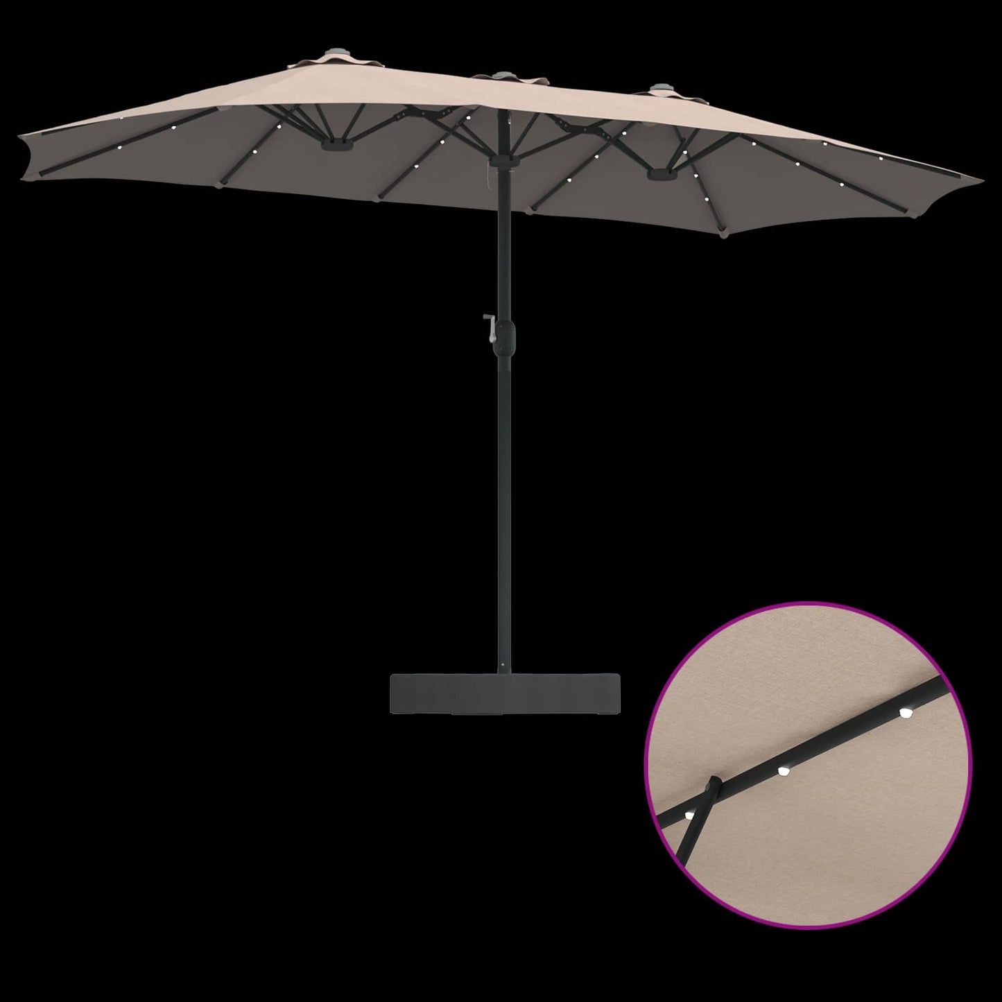 Sodo skėtis Taupe 385 x 209 x 244 cm audinys