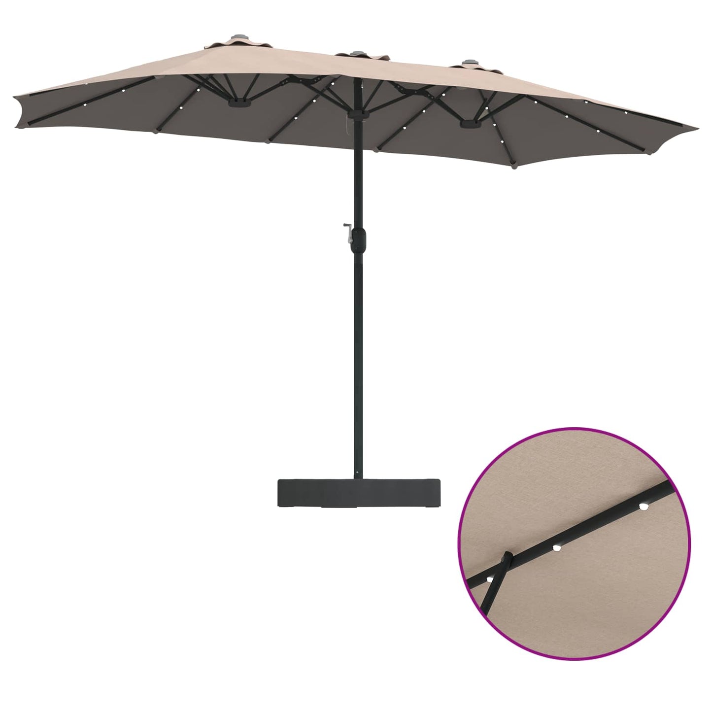Sodo skėtis Taupe 385 x 209 x 244 cm audinys
