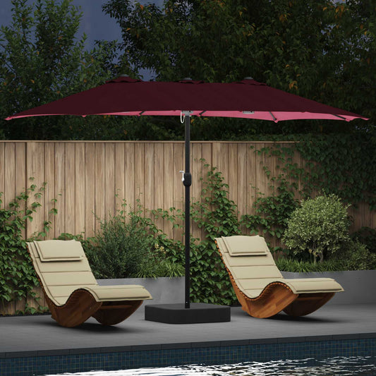 Sodo skėtis Bordo raudona 385 x 209 x 244 cm audinys