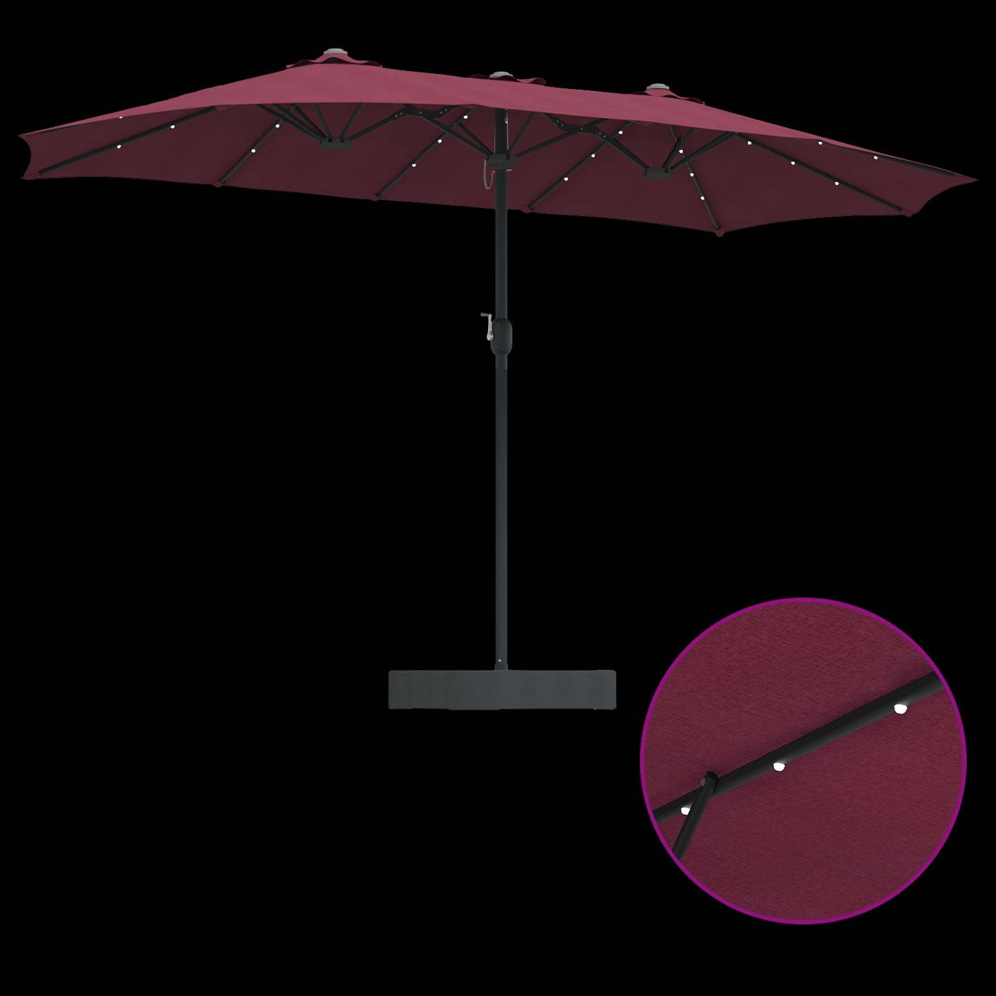 Sodo skėtis Bordo raudona 385 x 209 x 244 cm audinys