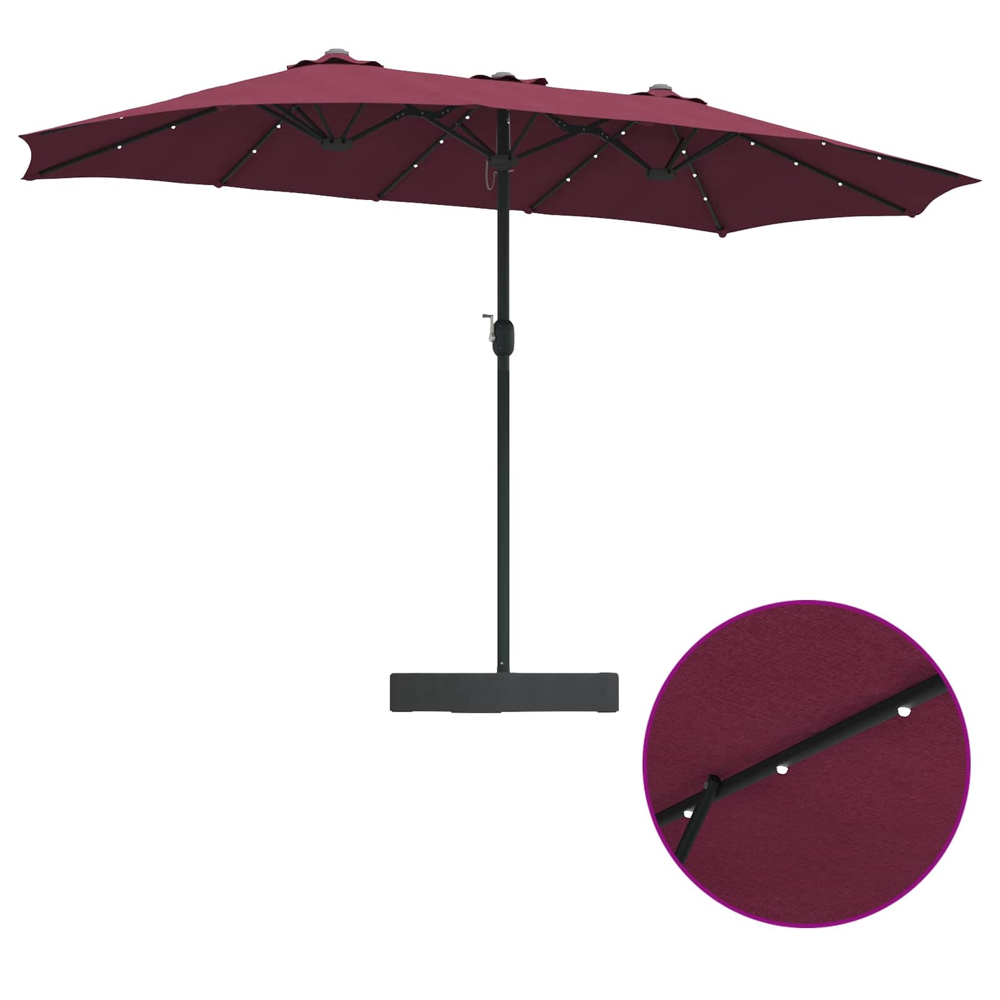 Sodo skėtis Bordo raudona 385 x 209 x 244 cm audinys