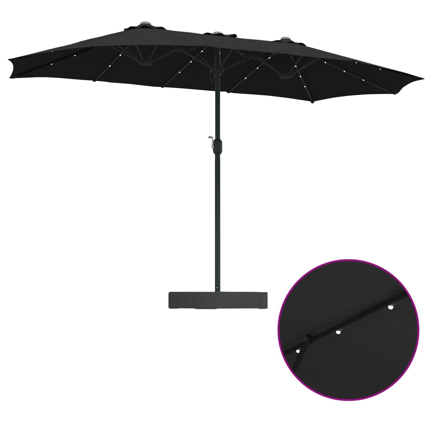 Sodo skėtis Juoda 385 x 209 x 244 cm audinys
