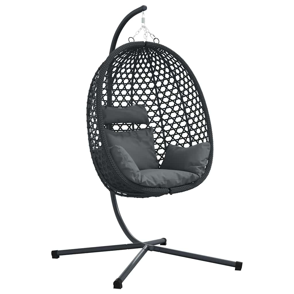 Kabantis kiaušinis antracito ir juoda 104 x 100 x 191 cm