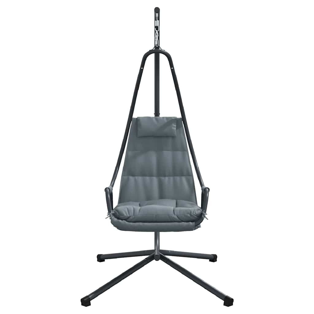 Pakabinama Kėdė su Stovu ir Pagalvėle Antracito Plieno