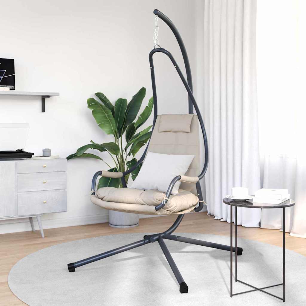 Pakabinamas Krėslas su Stovu ir Pagalve Taupe Plienas