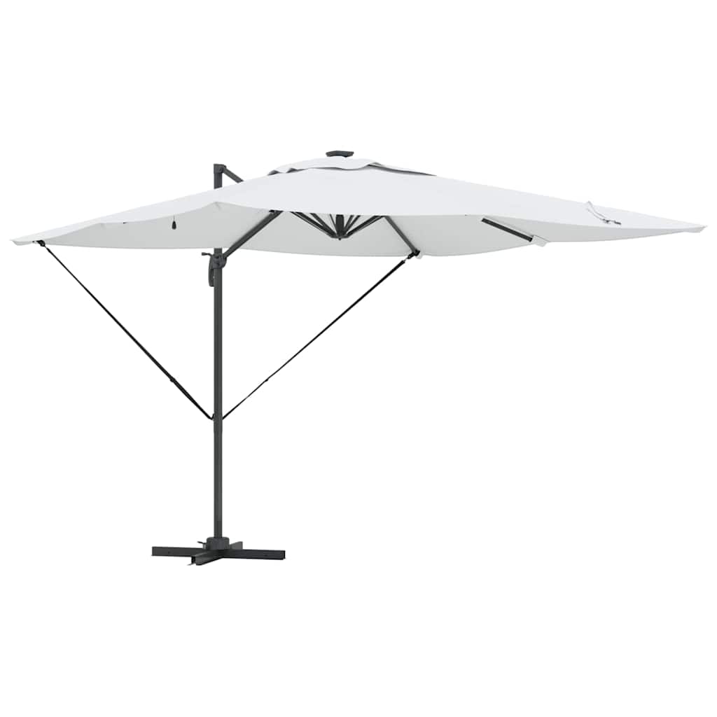 Konsolinis Roma skėtis su LED smėlio 286x285x270 cm aliuminiu