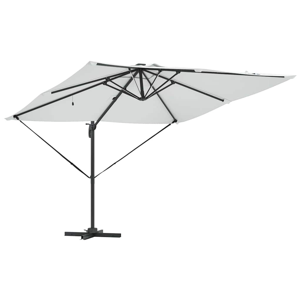 Konsolinis Roma skėtis su LED smėlio 286x285x270 cm aliuminiu