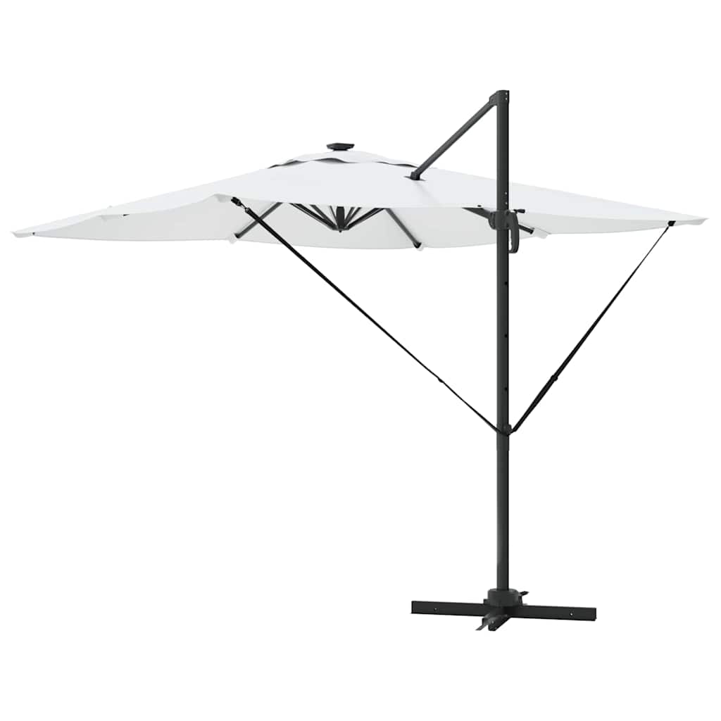 Konsolinis Roma skėtis su LED smėlio 286x285x270 cm aliuminiu