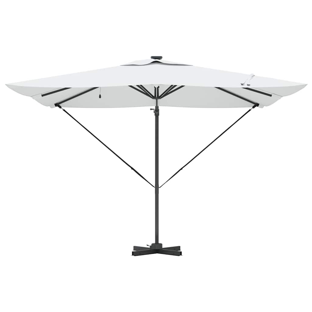 Konsolinis Roma skėtis su LED smėlio 286x285x270 cm aliuminiu