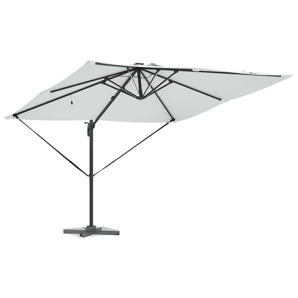 Konsolinis Roma skėtis su LED smėlio 286x285x270 cm aliuminiu