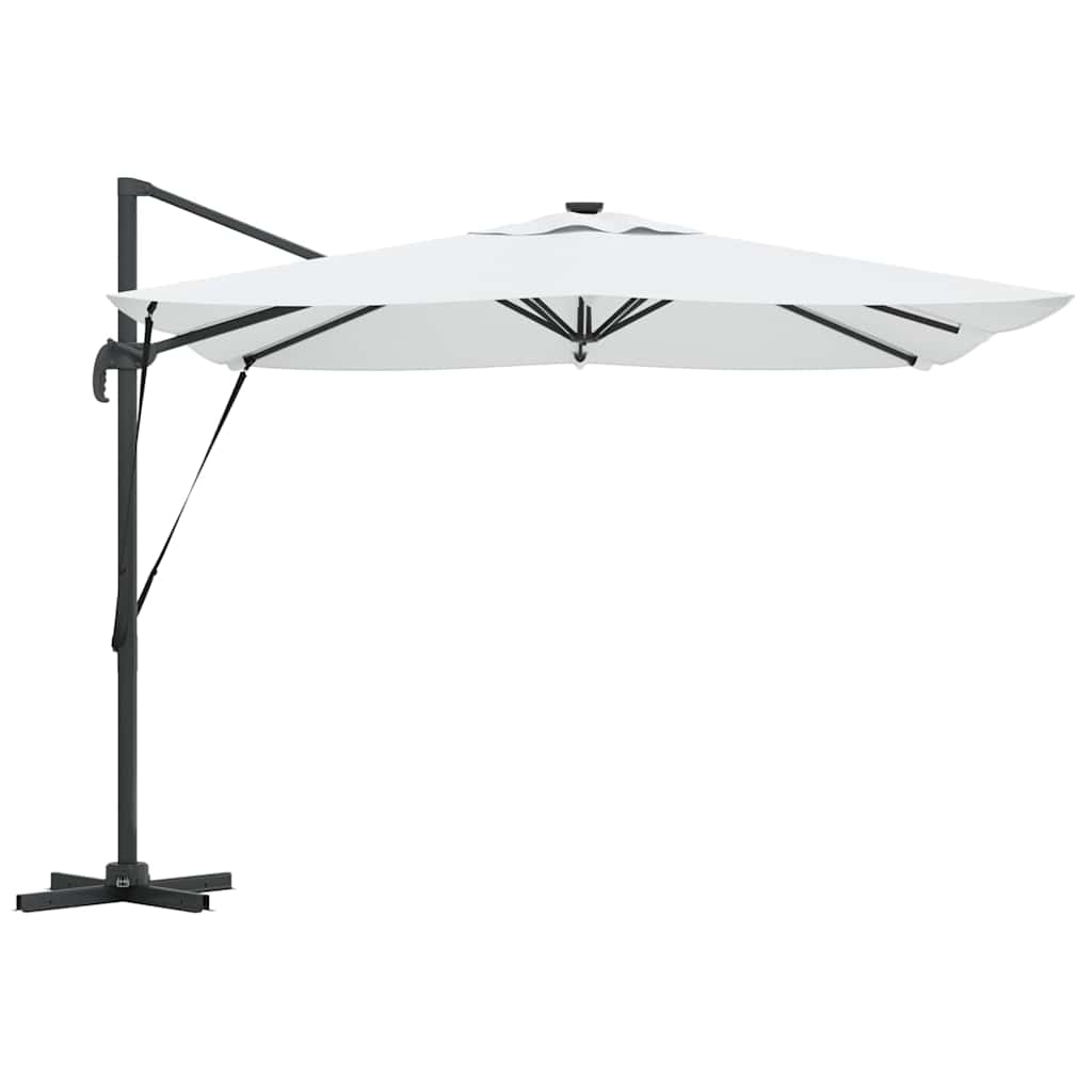 Konsolinis Roma skėtis su LED smėlio 286x285x270 cm aliuminiu