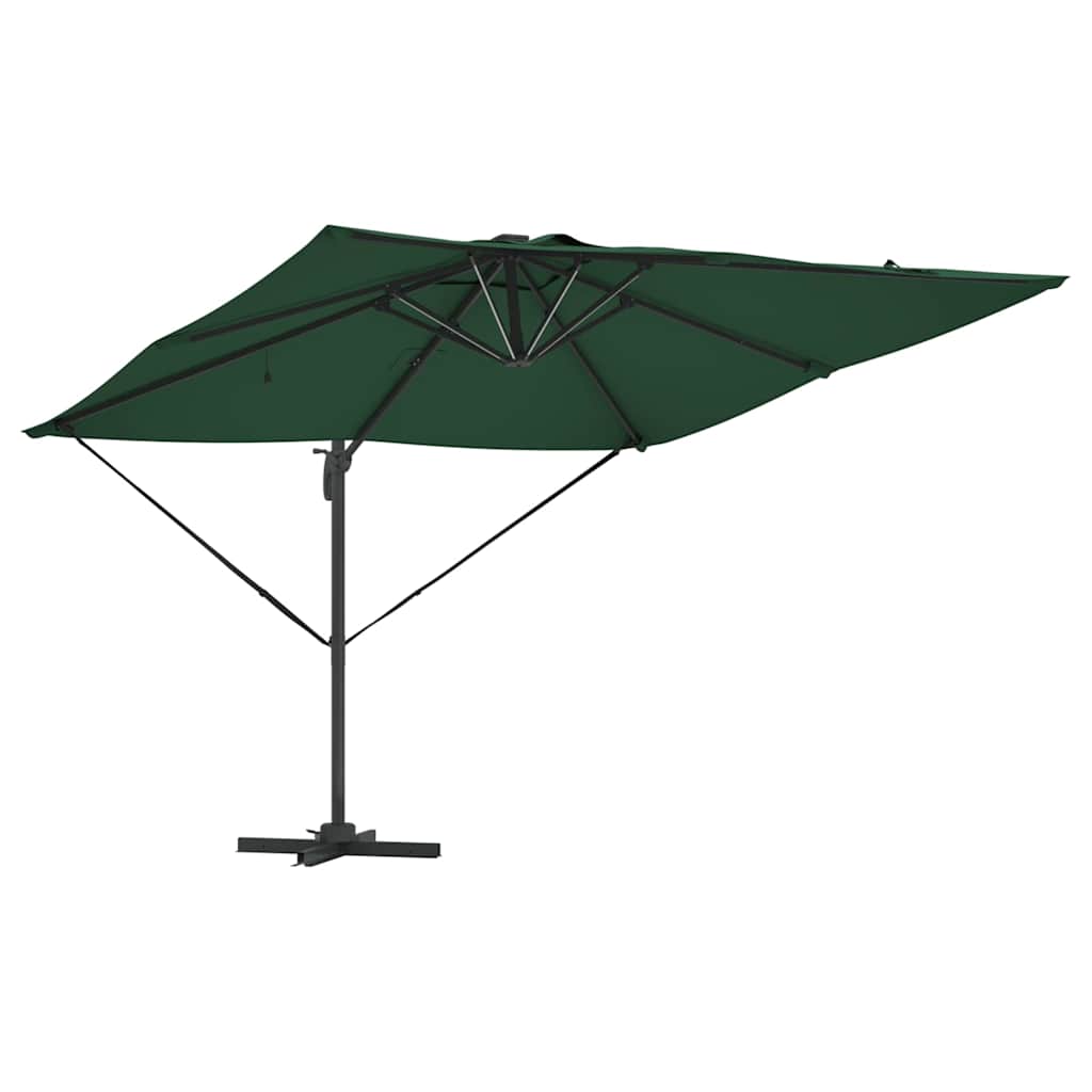 Cantilever Roma skėtis su LED - Žalias, 286 x 285 x 270 cm, Aliuminis