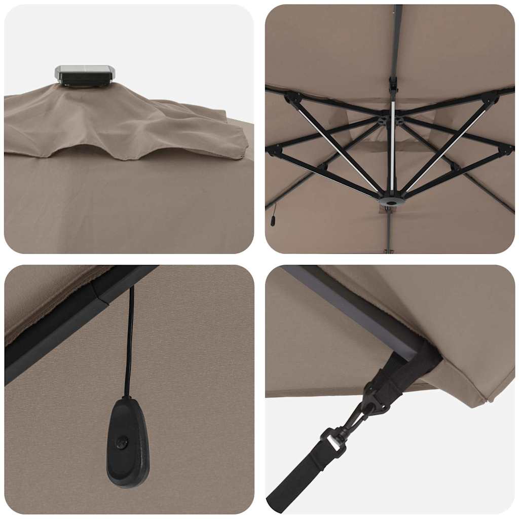 Skėtis nuo saulės Taupe 286 x 285 x 270 cm Aliuminis