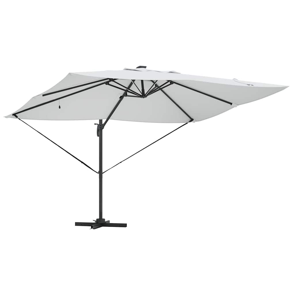 konsolinis Roma skėtis su LED Smėlio 352x251x265 cm Aliuminis