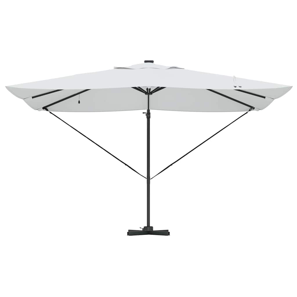 konsolinis Roma skėtis su LED Smėlio 352x251x265 cm Aliuminis