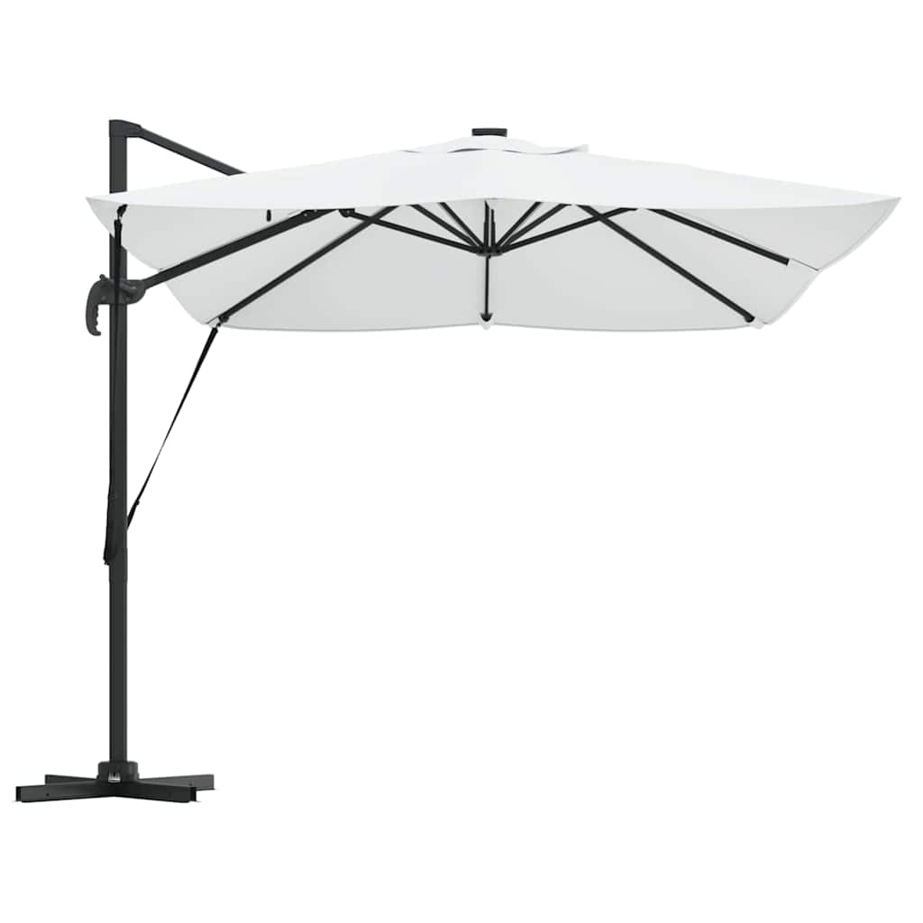 konsolinis Roma skėtis su LED Smėlio 352x251x265 cm Aliuminis