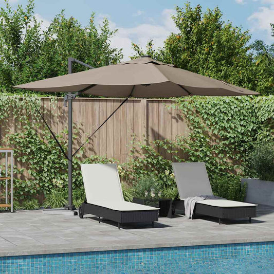 Konsolinis Roma parasolis su LED Taupe 352x251x265 cm Aliuminis