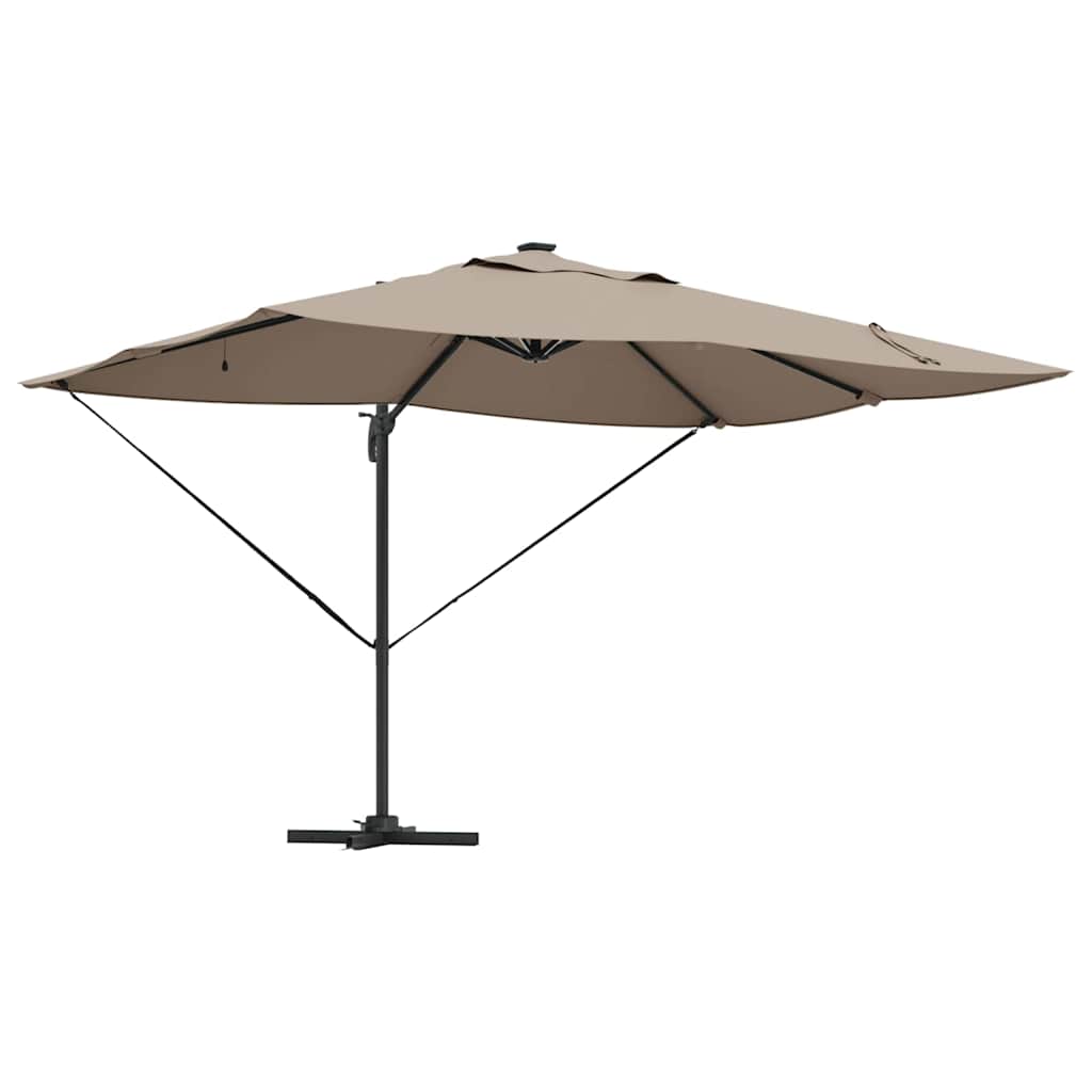 Konsolinis Roma parasolis su LED Taupe 352x251x265 cm Aliuminis