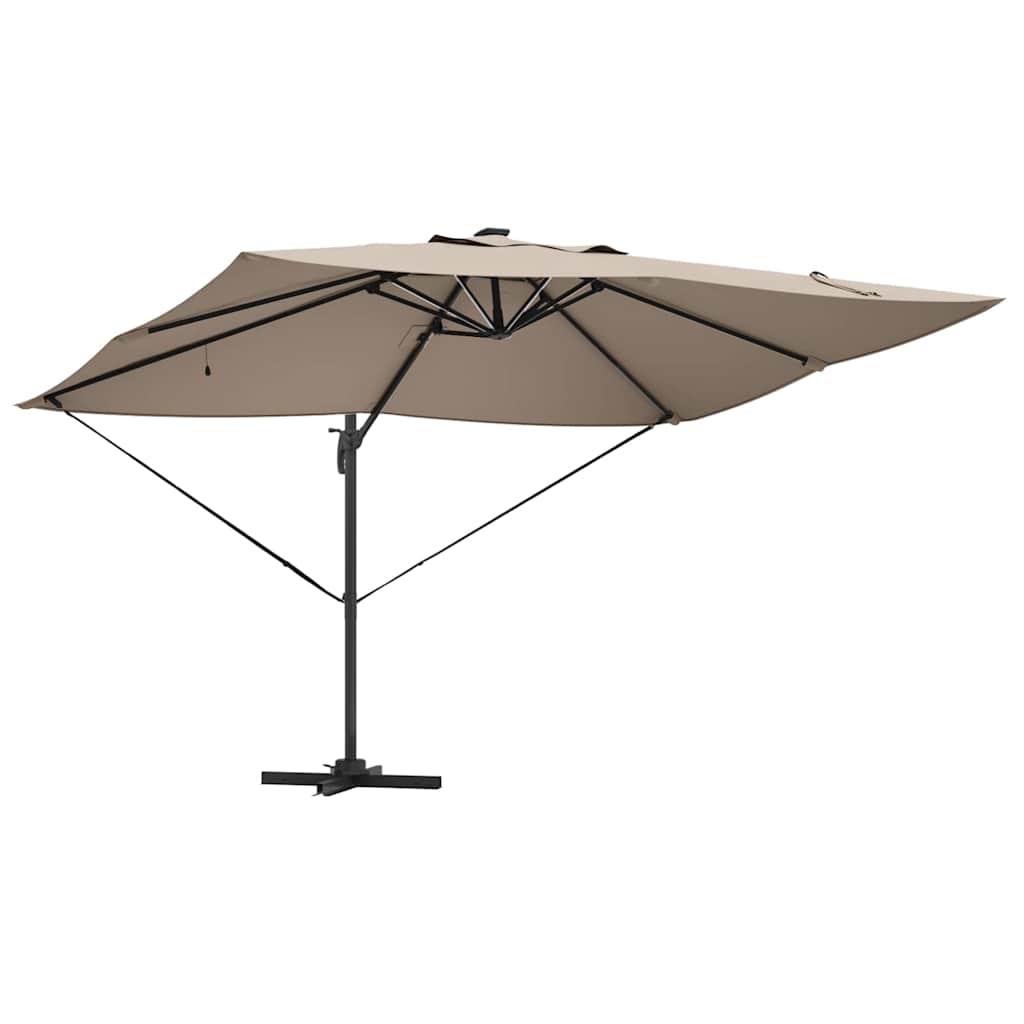 Konsolinis Roma parasolis su LED Taupe 352x251x265 cm Aliuminis