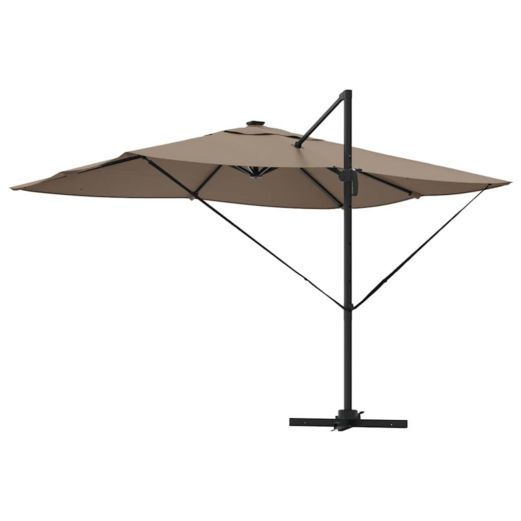 Konsolinis Roma parasolis su LED Taupe 352x251x265 cm Aliuminis
