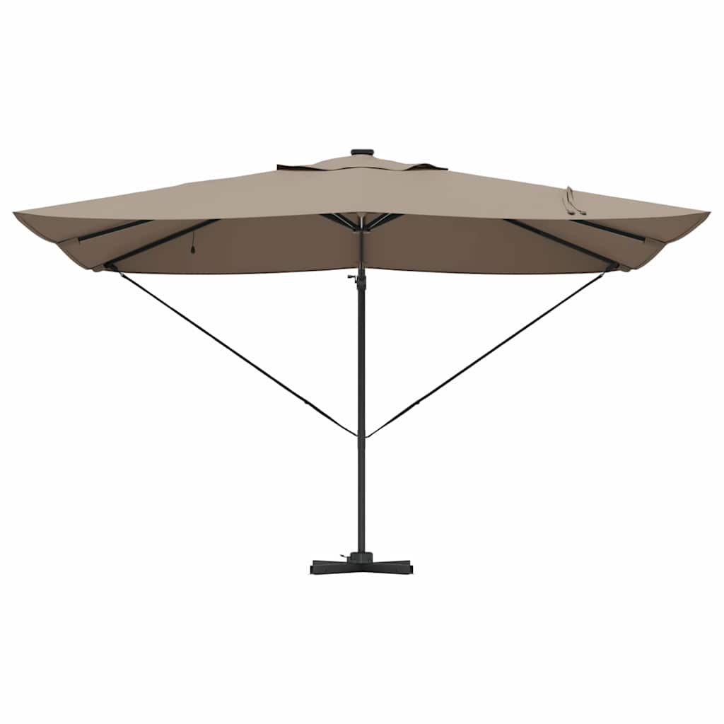 Konsolinis Roma parasolis su LED Taupe 352x251x265 cm Aliuminis