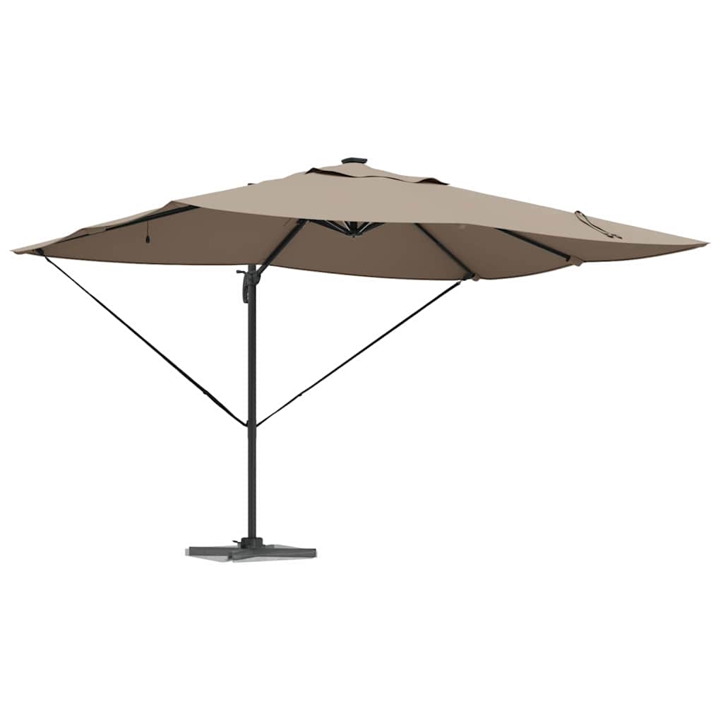 Konsolinis Roma parasolis su LED Taupe 352x251x265 cm Aliuminis