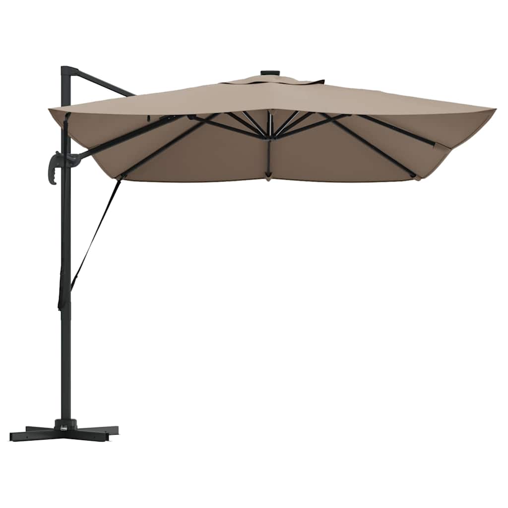 Konsolinis Roma parasolis su LED Taupe 352x251x265 cm Aliuminis