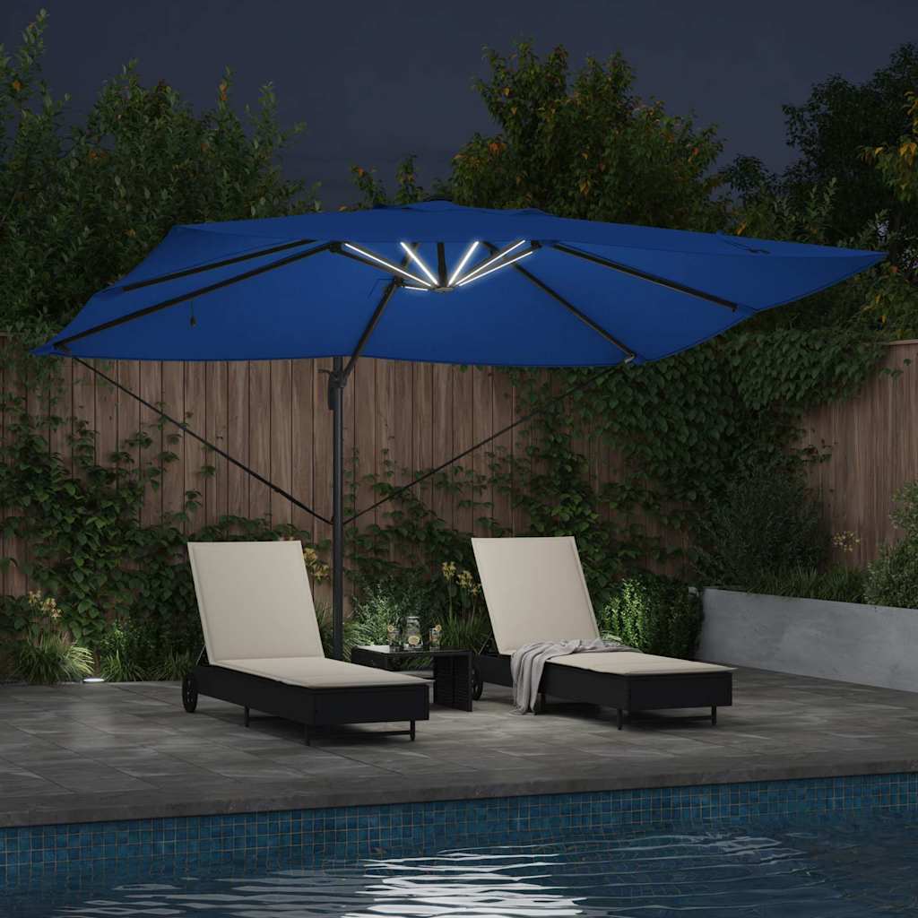 konsole Roma skėtys su LED Mėlyna 352x251x265 cm Aliuminis