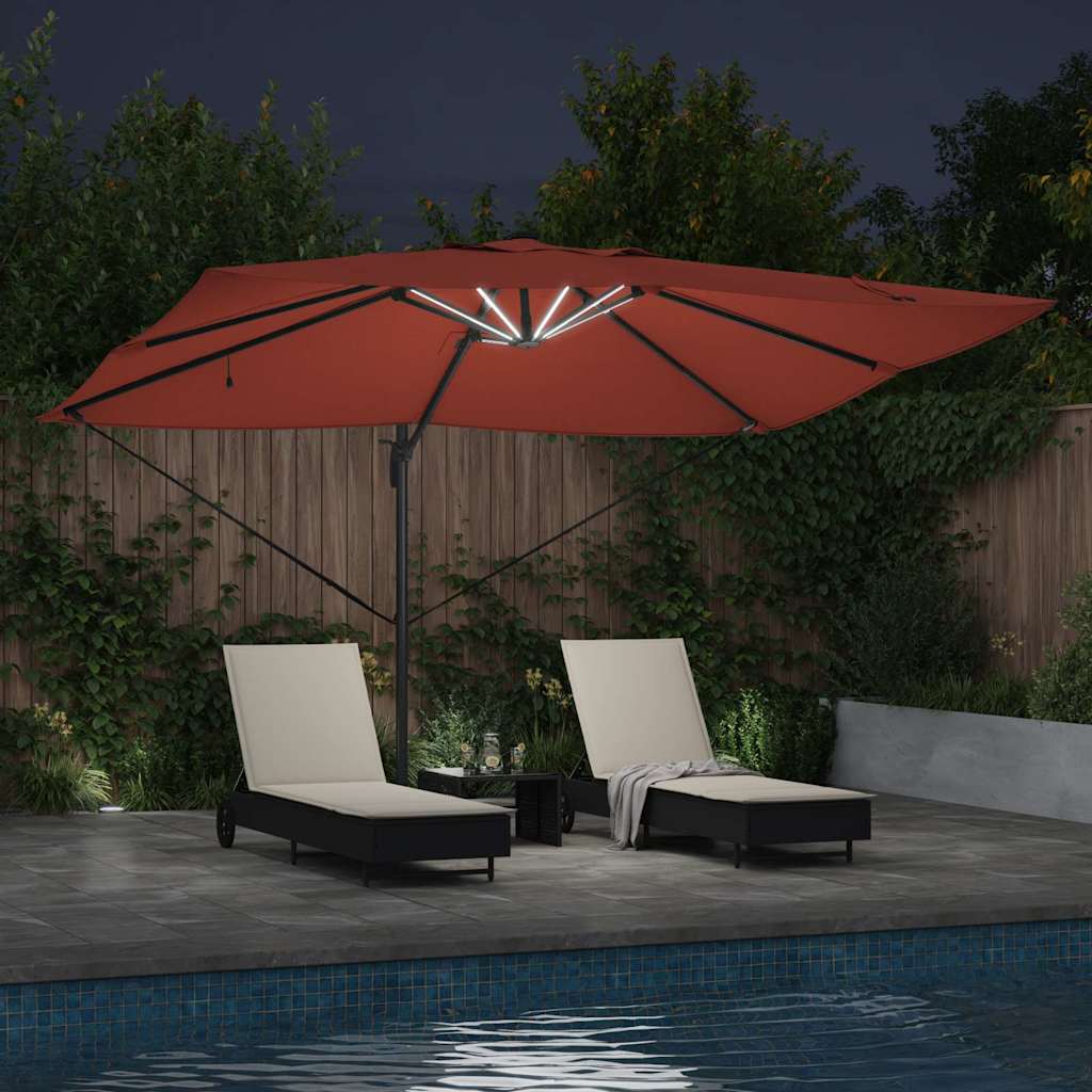 konsole Roma skėtis su LED Terakota 352x251x265 cm Aliuminis