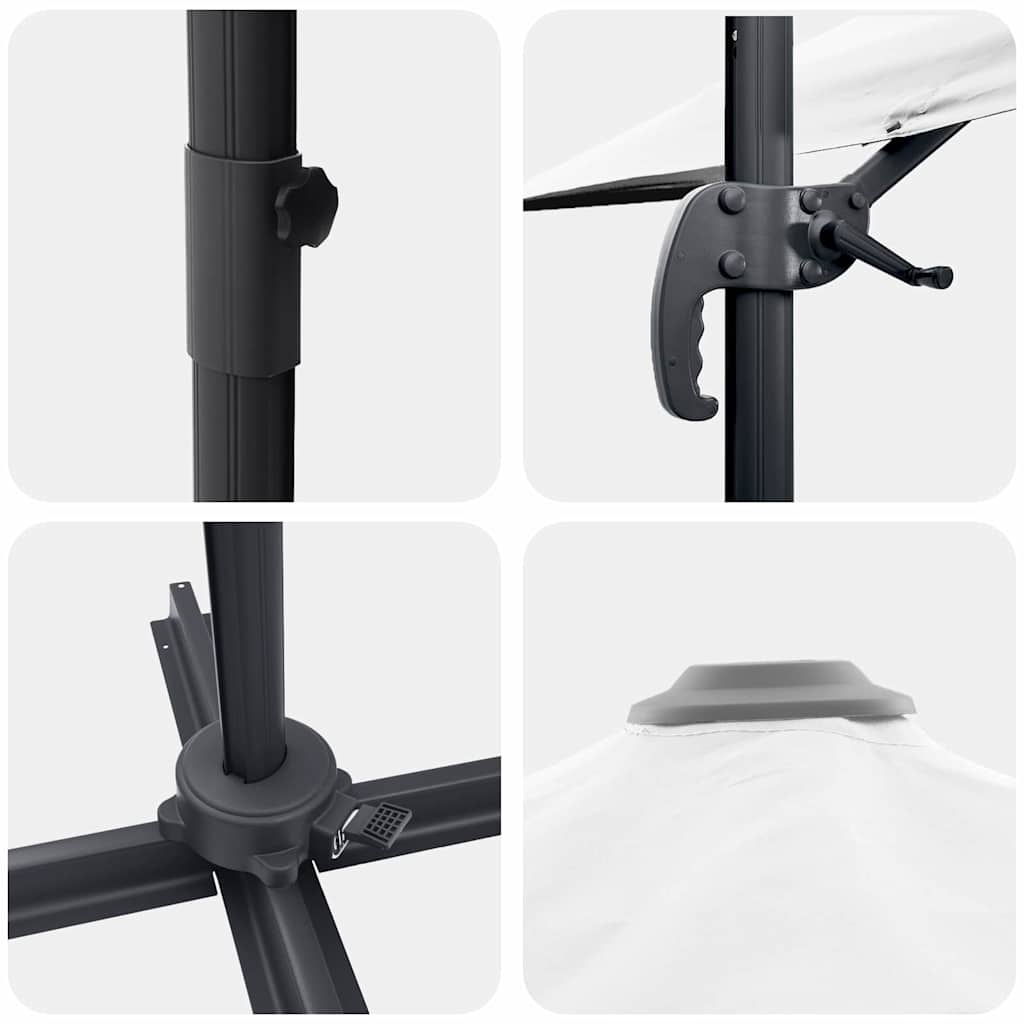 Kantilevo Roma Parasol Smėlio 286x285x265 cm Aliuminis