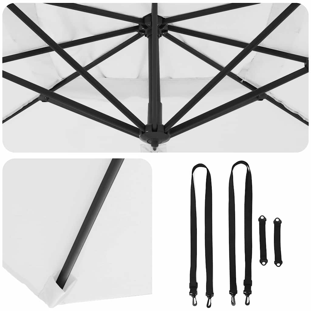 Kantilevo Roma Parasol Smėlio 286x285x265 cm Aliuminis