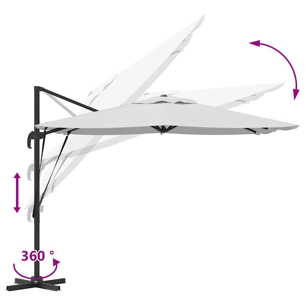 Kantilevo Roma Parasol Smėlio 286x285x265 cm Aliuminis