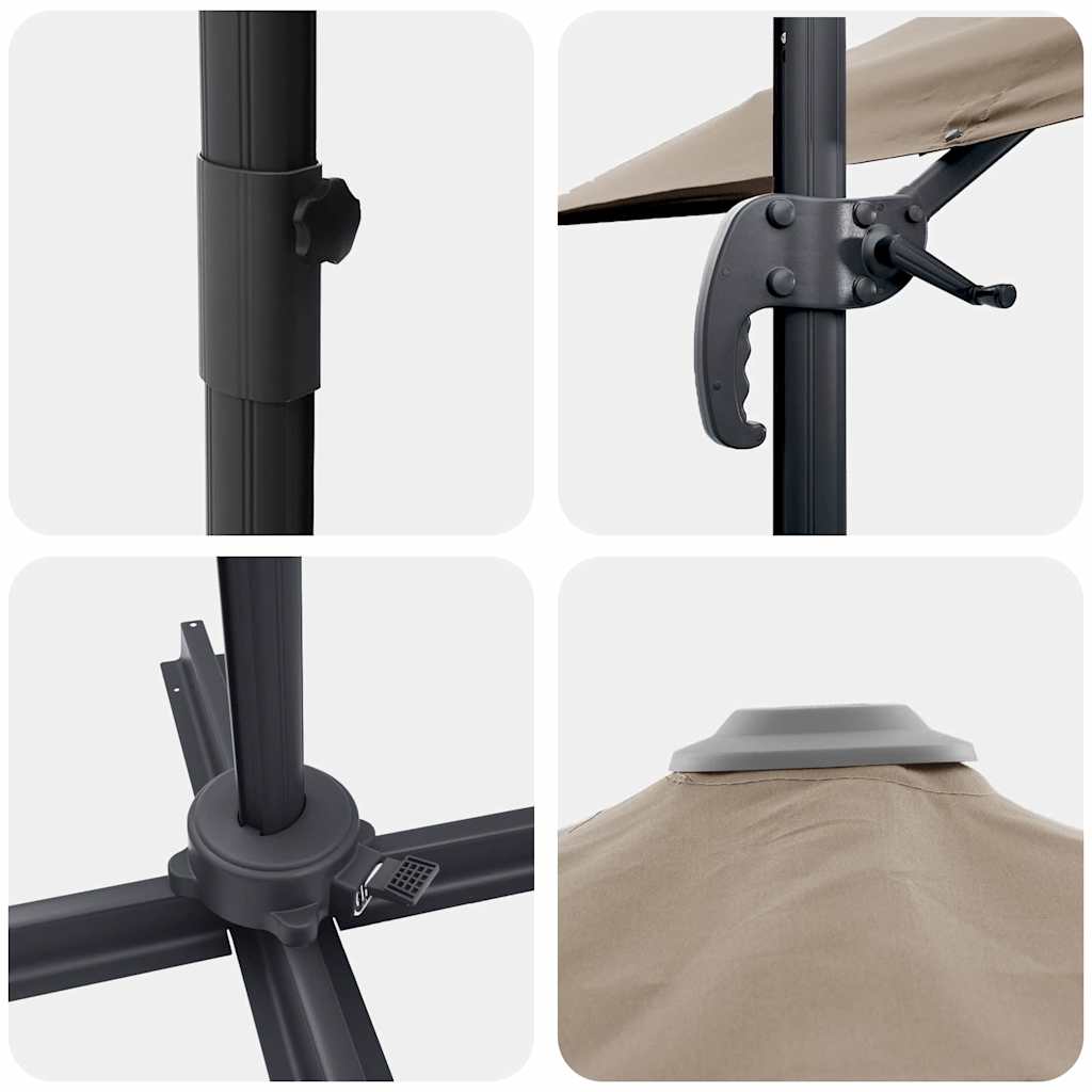 Roma Parasol Taupe L Poliesteris & Plienas