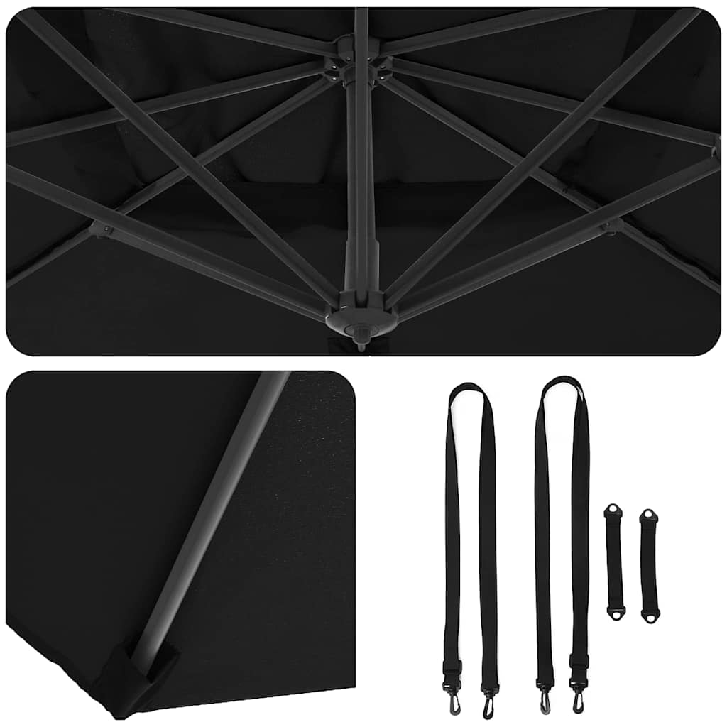 Katalizinis Roma Parasol Juoda 286x285x265 cm Aluminium