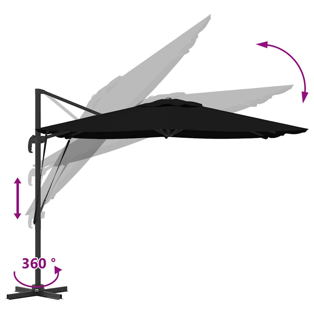 Katalizinis Roma Parasol Juoda 286x285x265 cm Aluminium