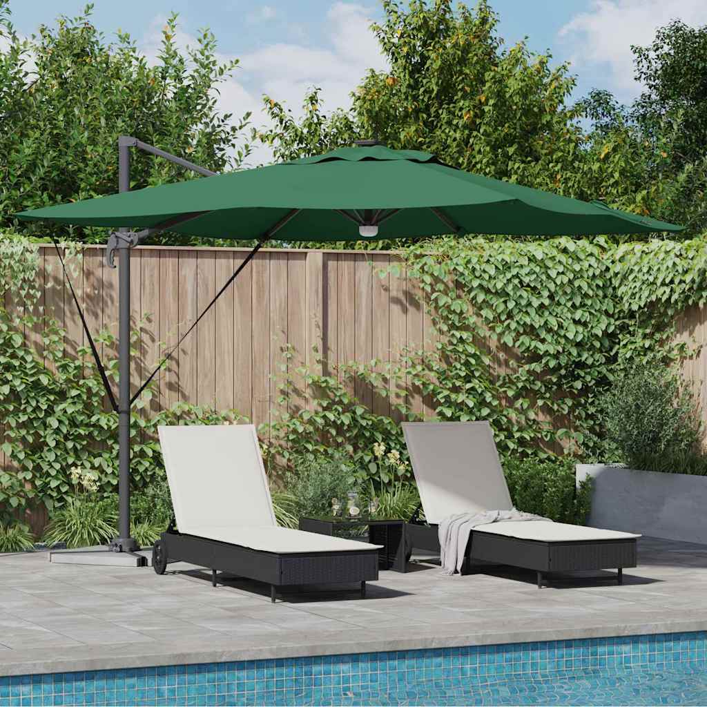 Roma Cantilever Skėtis su LED lemputėm Žalias 286 x 285 x 270 cm Aliuminis