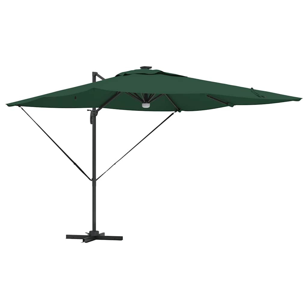 Roma Cantilever Skėtis su LED lemputėm Žalias 286 x 285 x 270 cm Aliuminis