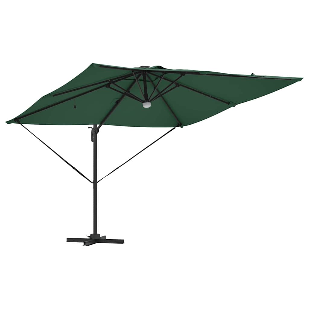 Roma Cantilever Skėtis su LED lemputėm Žalias 286 x 285 x 270 cm Aliuminis
