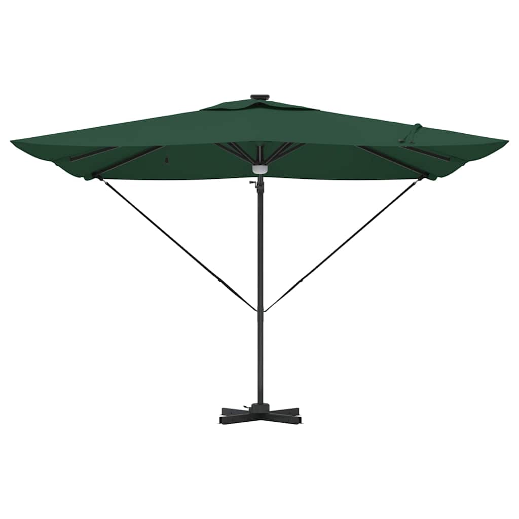 Roma Cantilever Skėtis su LED lemputėm Žalias 286 x 285 x 270 cm Aliuminis